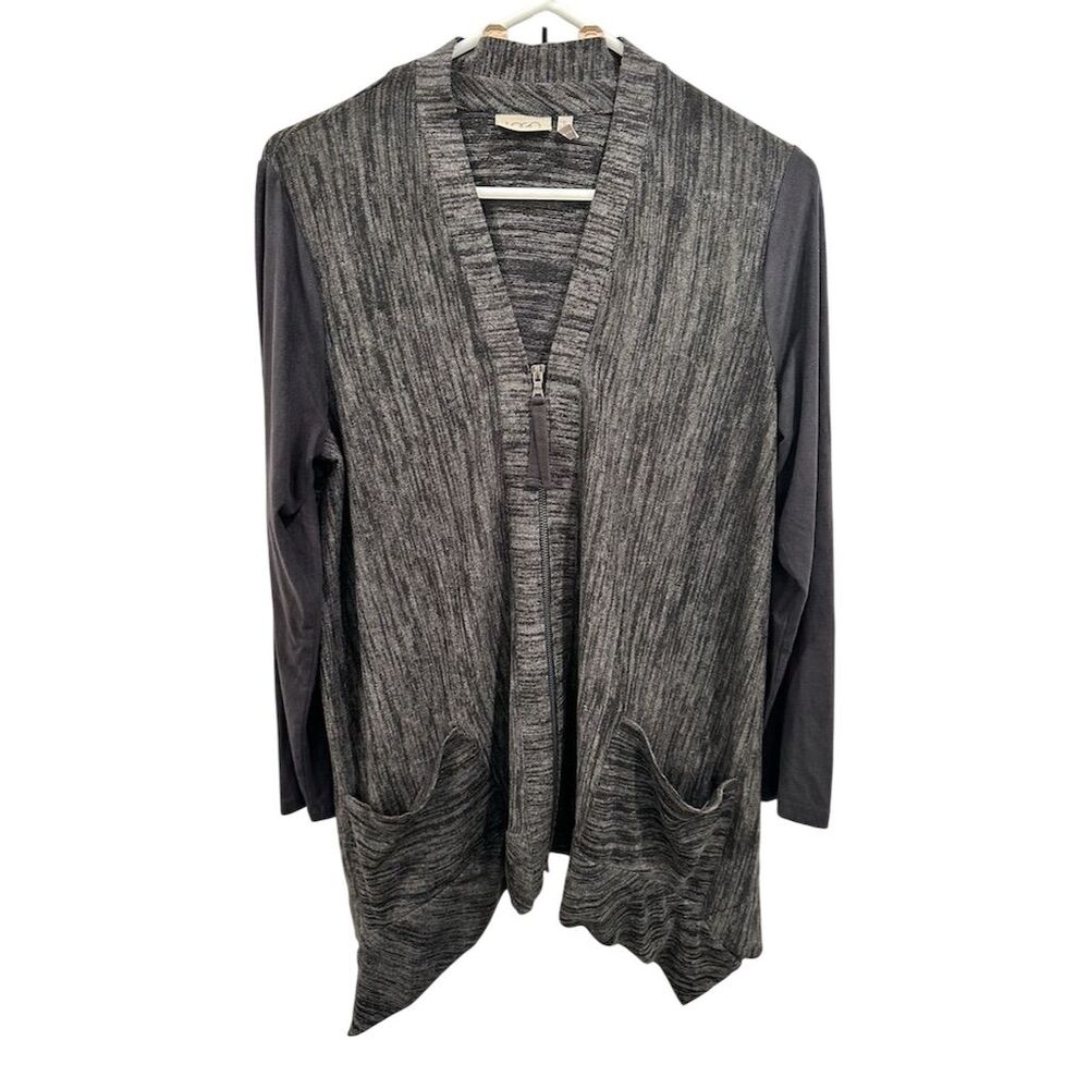 LOGO by‎ Lori Goldstein Women's Gray Cardigan Jacket Standard Size S